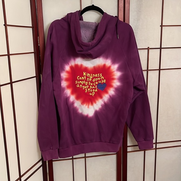 Penzy’s Spices Kindness Zippered Hoodie Size Medium in Purple NWT Tie Dyed - Picture 3 of 8